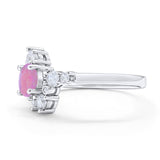 Fashion Ring Round Simulated Cubic Zirconia 925 Sterling Silver
