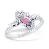 Fashion Ring Round Simulated Cubic Zirconia 925 Sterling Silver