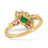 Fashion Ring Round Simulated Cubic Zirconia 925 Sterling Silver