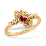 Fashion Ring Round Simulated Cubic Zirconia 925 Sterling Silver