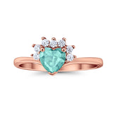 Heart Promise Ring Wedding Ring Simulated Cubic Zirconia 925 Sterling Silver