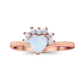 Heart Promise Ring Wedding Ring Simulated Cubic Zirconia 925 Sterling Silver