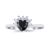 Heart Promise Ring Wedding Ring Simulated Cubic Zirconia 925 Sterling Silver