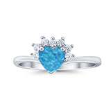 Heart Promise Ring Wedding Ring Simulated Cubic Zirconia 925 Sterling Silver