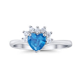 Heart Promise Ring Wedding Ring Simulated Cubic Zirconia 925 Sterling Silver