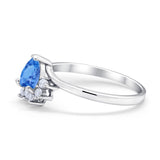 Heart Promise Ring Wedding Ring Simulated Cubic Zirconia 925 Sterling Silver