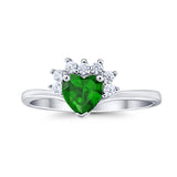 Heart Promise Ring Wedding Ring Simulated Cubic Zirconia 925 Sterling Silver