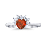 Heart Promise Ring Wedding Ring Simulated Cubic Zirconia 925 Sterling Silver