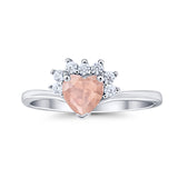 Heart Promise Ring Wedding Ring Simulated Cubic Zirconia 925 Sterling Silver