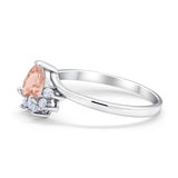 Heart Promise Ring Wedding Ring Simulated Cubic Zirconia 925 Sterling Silver