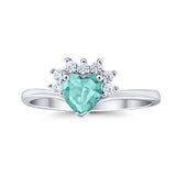 Heart Promise Ring Wedding Ring Simulated Cubic Zirconia 925 Sterling Silver