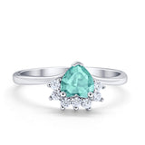 Heart Promise Ring Wedding Ring Simulated Cubic Zirconia 925 Sterling Silver