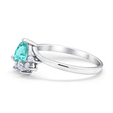 Heart Promise Ring Wedding Ring Simulated Cubic Zirconia 925 Sterling Silver