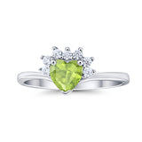 Heart Promise Ring Wedding Ring Simulated Cubic Zirconia 925 Sterling Silver