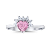 Heart Promise Ring Wedding Ring Simulated Cubic Zirconia 925 Sterling Silver