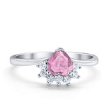 Heart Promise Ring Wedding Ring Simulated Cubic Zirconia 925 Sterling Silver