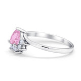 Heart Promise Ring Wedding Ring Simulated Cubic Zirconia 925 Sterling Silver