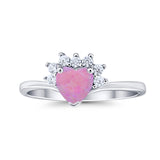 Heart Promise Ring Wedding Ring Simulated Cubic Zirconia 925 Sterling Silver