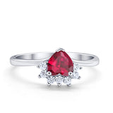 Heart Promise Ring Wedding Ring Simulated Cubic Zirconia 925 Sterling Silver