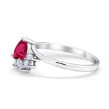 Heart Promise Ring Wedding Ring Simulated Cubic Zirconia 925 Sterling Silver