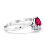 Heart Promise Ring Wedding Ring Simulated Cubic Zirconia 925 Sterling Silver