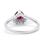 Heart Promise Ring Wedding Ring Simulated Cubic Zirconia 925 Sterling Silver
