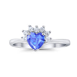 Heart Promise Ring Wedding Ring Simulated Cubic Zirconia 925 Sterling Silver
