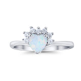 Heart Promise Ring Wedding Ring Simulated Cubic Zirconia 925 Sterling Silver