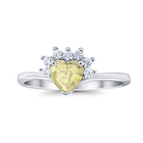 Heart Promise Ring Wedding Ring Simulated Cubic Zirconia 925 Sterling Silver