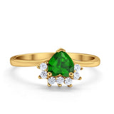 Heart Promise Ring Wedding Ring Simulated Cubic Zirconia 925 Sterling Silver