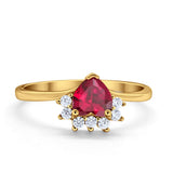 Heart Promise Ring Wedding Ring Simulated Cubic Zirconia 925 Sterling Silver