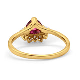 Heart Promise Ring Wedding Ring Simulated Cubic Zirconia 925 Sterling Silver