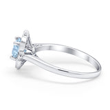 Floral Vintage Style Wedding Ring Simulated Cubic Zirconia 925 Sterling Silver