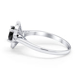 Floral Vintage Style Wedding Ring Simulated Cubic Zirconia 925 Sterling Silver