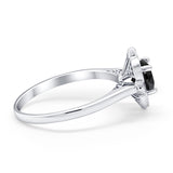 Floral Vintage Style Wedding Ring Simulated Cubic Zirconia 925 Sterling Silver