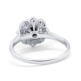 Floral Vintage Style Wedding Ring Simulated Cubic Zirconia 925 Sterling Silver