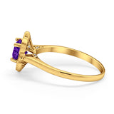 Floral Vintage Style Wedding Ring Simulated Cubic Zirconia 925 Sterling Silver