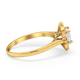 Floral Vintage Style Wedding Ring Simulated Cubic Zirconia 925 Sterling Silver