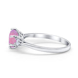 Three Stone Wedding Ring Round Simulated Cubic Zirconia 925 Sterling Silver