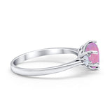Three Stone Wedding Ring Round Simulated Cubic Zirconia 925 Sterling Silver