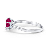 Three Stone Wedding Ring Round Simulated Cubic Zirconia 925 Sterling Silver