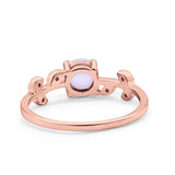 Art Deco Wedding Ring Dainty Round Simulated Cubic Zirconia 925 Sterling Silver