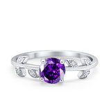 Art Deco Wedding Ring Dainty Round Simulated Cubic Zirconia 925 Sterling Silver