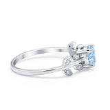 Art Deco Wedding Ring Dainty Round Simulated Cubic Zirconia 925 Sterling Silver