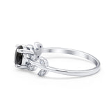 Art Deco Wedding Ring Dainty Round Simulated Cubic Zirconia 925 Sterling Silver