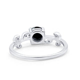Art Deco Wedding Ring Dainty Round Simulated Cubic Zirconia 925 Sterling Silver