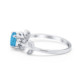 Art Deco Wedding Ring Dainty Round Simulated Cubic Zirconia 925 Sterling Silver
