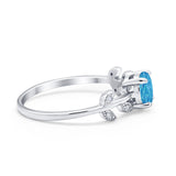 Art Deco Wedding Ring Dainty Round Simulated Cubic Zirconia 925 Sterling Silver