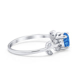 Art Deco Wedding Ring Dainty Round Simulated Cubic Zirconia 925 Sterling Silver
