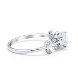Art Deco Wedding Ring Dainty Round Simulated Cubic Zirconia 925 Sterling Silver